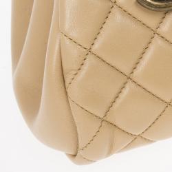 Pre Owned Chanel Beige Lambskin Mademoiselle Chain Tote 