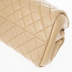 Pre Owned Chanel Beige Lambskin Mademoiselle Chain Tote 