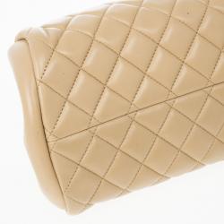 Pre Owned Chanel Beige Lambskin Mademoiselle Chain Tote 