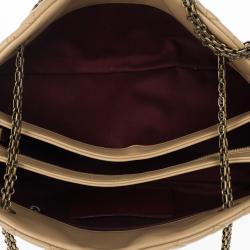 Pre Owned Chanel Beige Lambskin Mademoiselle Chain Tote 