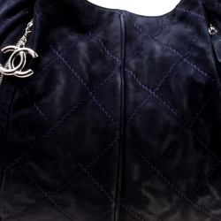 Pre Owned حقيبة شانيل نوبوك مبطنة زرقاء داكنة