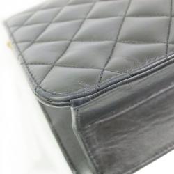 Pre Owned Chanel Black Leather Classic Mini Square Flap Bag