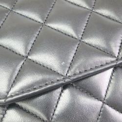 Pre Owned Chanel Black Leather Classic Mini Square Flap Bag