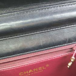 Pre Owned Chanel Black Leather Classic Mini Square Flap Bag