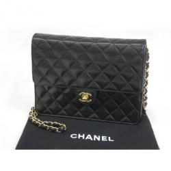 Pre Owned Chanel Black Leather Classic Mini Square Flap Bag