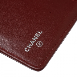 Chanel Burgundy Caviar Leather CC Long Bifold Wallet