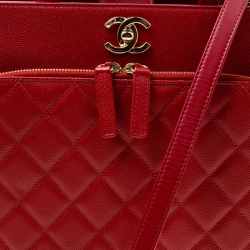 مملوكة مسبقًا Chanel Red Quilted Leather Small Shopping Bag 