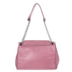 Pre Owned Chanel Rouge Rose Caviar Leather Accordion Flap Handbag