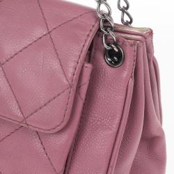 Pre Owned Chanel Rouge Rose Caviar Leather Accordion Flap Handbag
