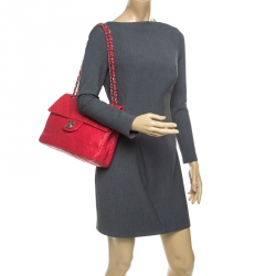 مملوكة مسبقًا حقيبة شانيل قلاب كلاسيك ماكس جلد مبطن أسود