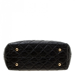 Pre Owned Chanel Black Quilted Aged Leather Reissue Tote