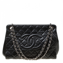 Chanel Black Quilted Caviar Leather Timeless Frame Tote Chanel