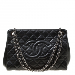 مملوكة مسبقًا Chanel Black Quilted Caviar Leather Timeless Frame Tote