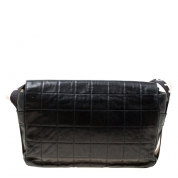 مملوكة مسبقًا Chanel Black Choco Bag Leather East West Star Flap Shoulder Bag