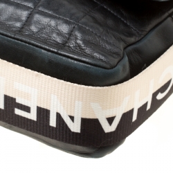 مملوكة مسبقًا Chanel Black Choco Bag Leather East West Star Flap Shoulder Bag