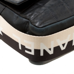 مملوكة مسبقًا Chanel Black Choco Bag Leather East West Star Flap Shoulder Bag