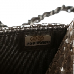Chanel Brown/Grey Python CC Wallet on Chain