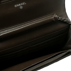 Chanel Brown/Grey Python CC Wallet on Chain