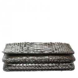 Chanel Brown/Grey Python CC Wallet on Chain