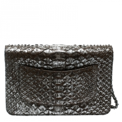 Chanel Brown/Grey Python CC Wallet on Chain