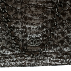 Chanel Brown/Grey Python CC Wallet on Chain