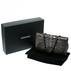 Chanel Brown/Grey Python CC Wallet on Chain