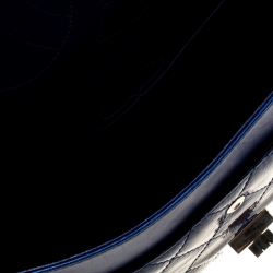 Pre Owned Chanel Blue Quilted Patent Leather Reissue 2.55 Classic 227 Flap Bag