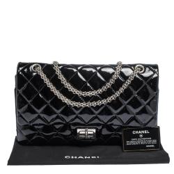 مملوكة مسبقًا Chanel Black Quilted Patent Leather Reissue 2.55 Classic 227 Flap Bag