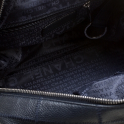 مملوكة مسبقًا حقيبة شانيل ايست ويست بولر جلد كافيار مبطنة خياطة عريضة زرقاء