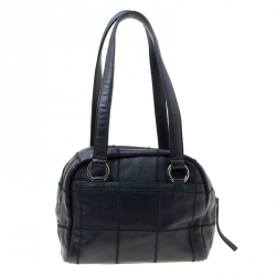 مملوكة مسبقًا حقيبة شانيل ايست ويست بولر جلد كافيار مبطنة خياطة عريضة زرقاء