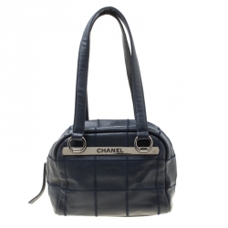 مملوكة مسبقًا حقيبة شانيل ايست ويست بولر جلد كافيار مبطنة خياطة عريضة زرقاء