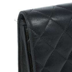 Pre Owned Chanel Black Matelasse Leather Small Shoulder Bag