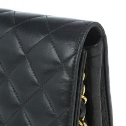 Pre Owned Chanel Black Matelasse Leather Small Shoulder Bag
