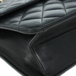 Pre Owned Chanel Black Matelasse Leather Small Shoulder Bag