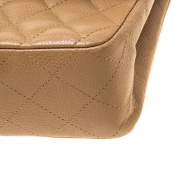 Chanel Tan Quilted Leather Medium Classic Double Flap Bag