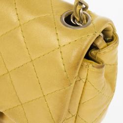 مملوكة مسبقًا Chanel Yellow Lambskin Extra Mini Classic Flap Bag With Stones