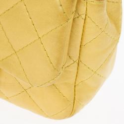 مملوكة مسبقًا Chanel Yellow Lambskin Extra Mini Classic Flap Bag With Stones