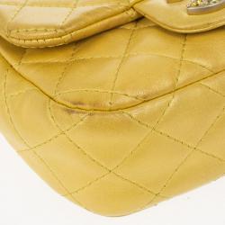 مملوكة مسبقًا Chanel Yellow Lambskin Extra Mini Classic Flap Bag With Stones