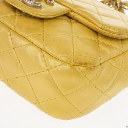 مملوكة مسبقًا Chanel Yellow Lambskin Extra Mini Classic Flap Bag With Stones