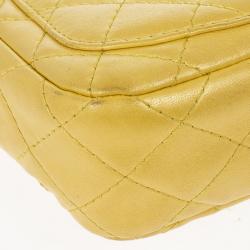 مملوكة مسبقًا Chanel Yellow Lambskin Extra Mini Classic Flap Bag With Stones