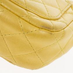مملوكة مسبقًا Chanel Yellow Lambskin Extra Mini Classic Flap Bag With Stones