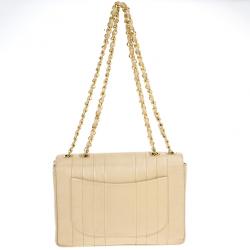 Pre Owned Chanel Vintage Vertical Quilt Lambskin Jumbo Classic Flap Bag