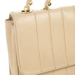 Pre Owned Chanel Vintage Vertical Quilt Lambskin Jumbo Classic Flap Bag