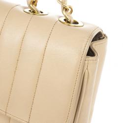 Pre Owned Chanel Vintage Vertical Quilt Lambskin Jumbo Classic Flap Bag