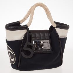 Pre Owned Chanel Black Canvas Cruise Rope Cabas Tote