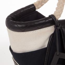 Pre Owned Chanel Black Canvas Cruise Rope Cabas Tote