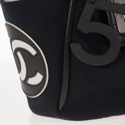 Pre Owned Chanel Black Canvas Cruise Rope Cabas Tote