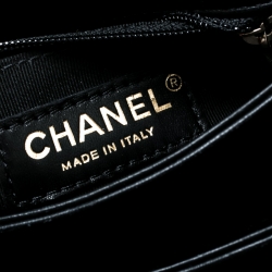 Pre Owned Chanel Black Quilted Leather Top Handle Bag