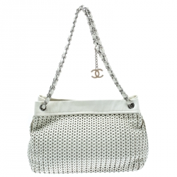 Chanel Cc Modern Chain Tote 221925 White Leather Shoulder Bag