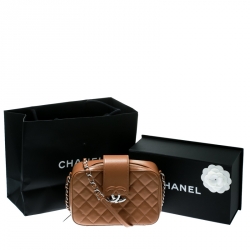 مملوكة مسبقًا Chanel Caramel Quilted Leather Camera Crossbody Bag